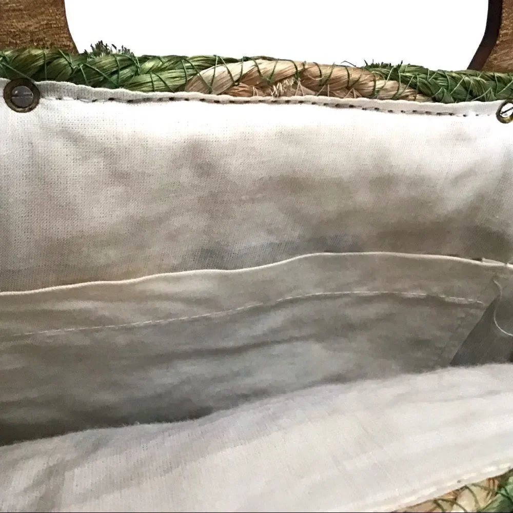 Vintage Dyed Woven Straw Hand Bag